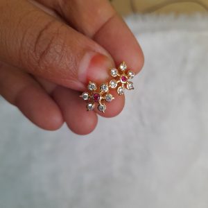Trending Impon Diamond 💎 Alike Earring - White with Pink