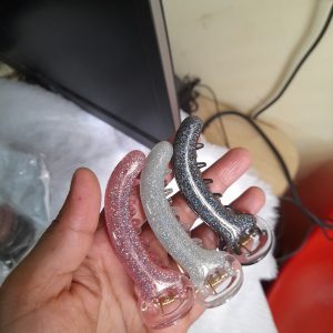 Sparkling Glitter Banana Hair Clip - Medium